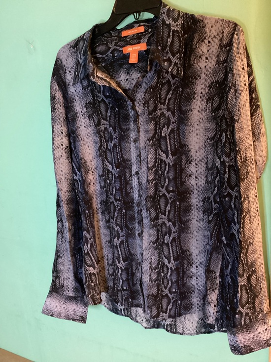 Joe Fresh Tops - Joe Fresh 100% Silk Snakeskin Pattern Button Up Shirt Size XL EUC
